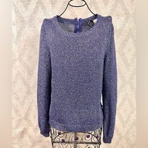 Divided by H&M blue glitter high low hem knit sweater size 8